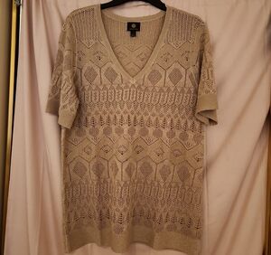 Anne Klein Beige V-Neck Sweater